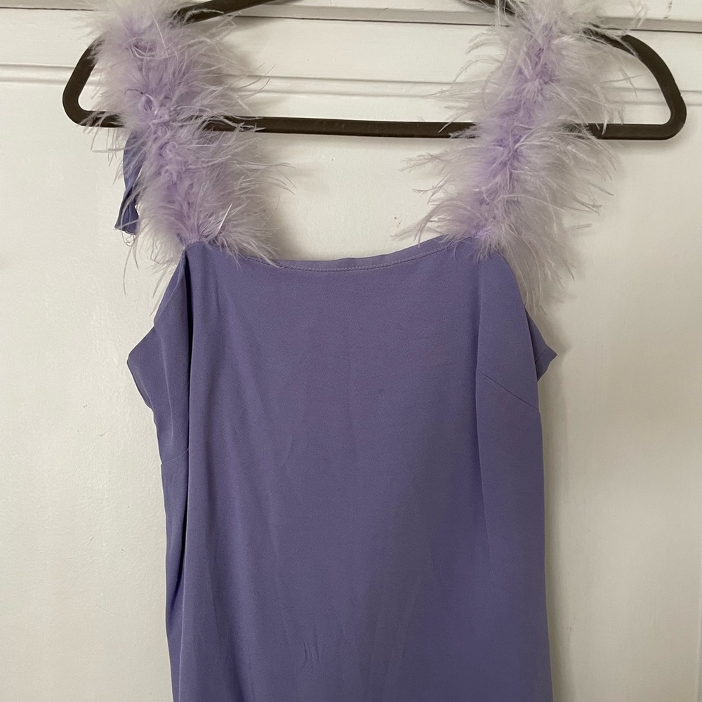Staud purple top with feathers